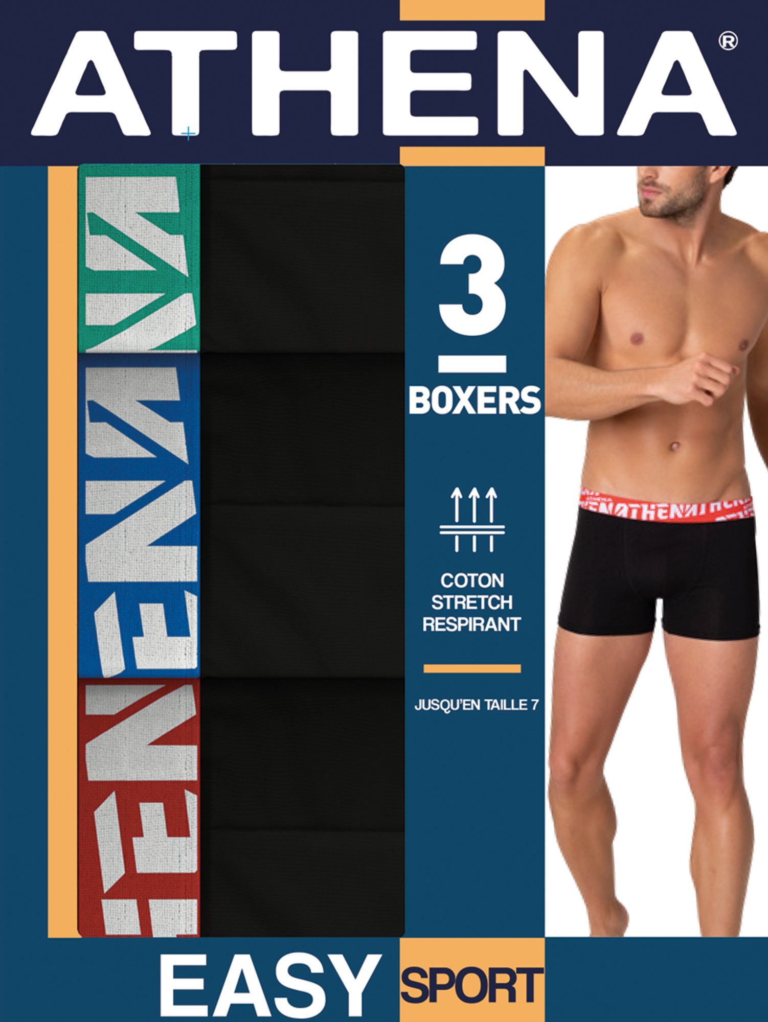 LOT DE 3 BOXERS HOMME