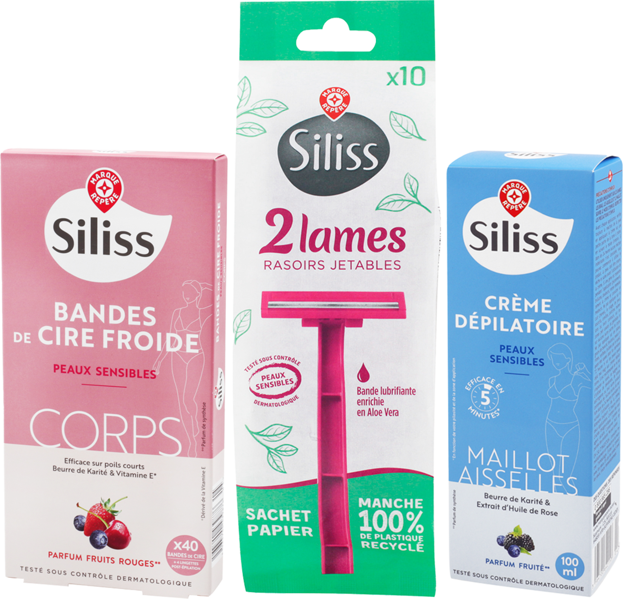 SUR LES PRODUITS PRÉSENTS EN MAGASIN DE LA GAMME DÉPILATOIRE ET RASAGE "SILISS"