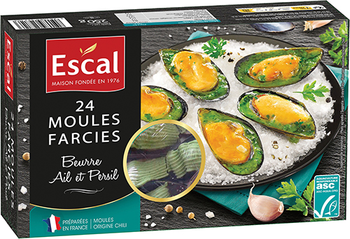 24 MOULES FARCIES BEURRE AIL ET PERSIL SURGELÉES