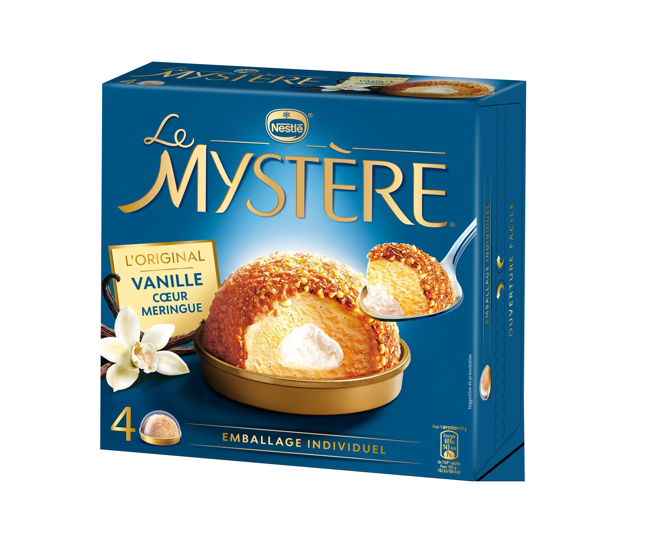 LE MYSTÈRE L'ORIGINAL
VANILLE COEUR
MERINGUE OU COEUR AU
CHOCOLAT GLACÉ