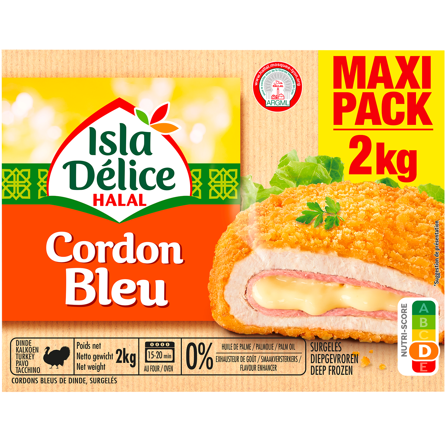 20 CORDONS BLEUS DE DINDE HALAL SURGELES