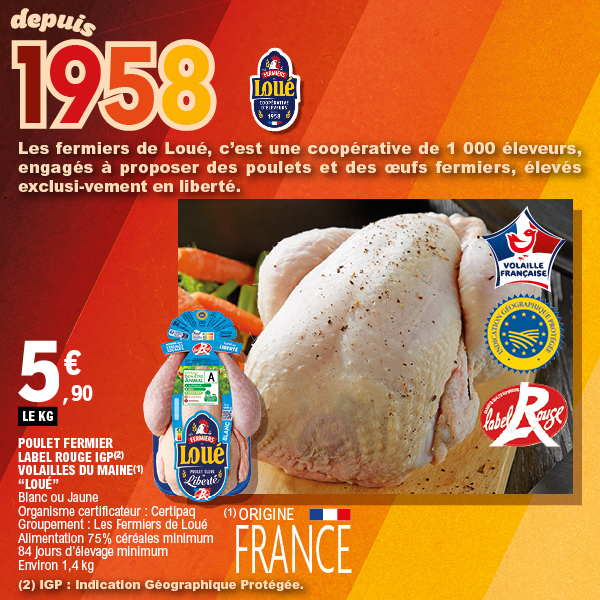 POULET FERMIER LABEL ROUGE IGP(2) VOLAILLES DU MAINE