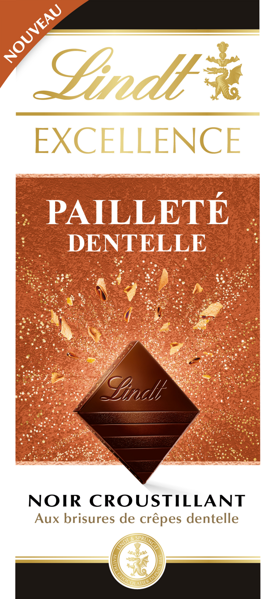 TABLETTE DE CHOCOLAT NOIR PAILLETÉ