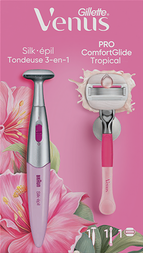 tondeuse 3 en 1 silk-épil 
+ rasoir pro comfortglide tropical
