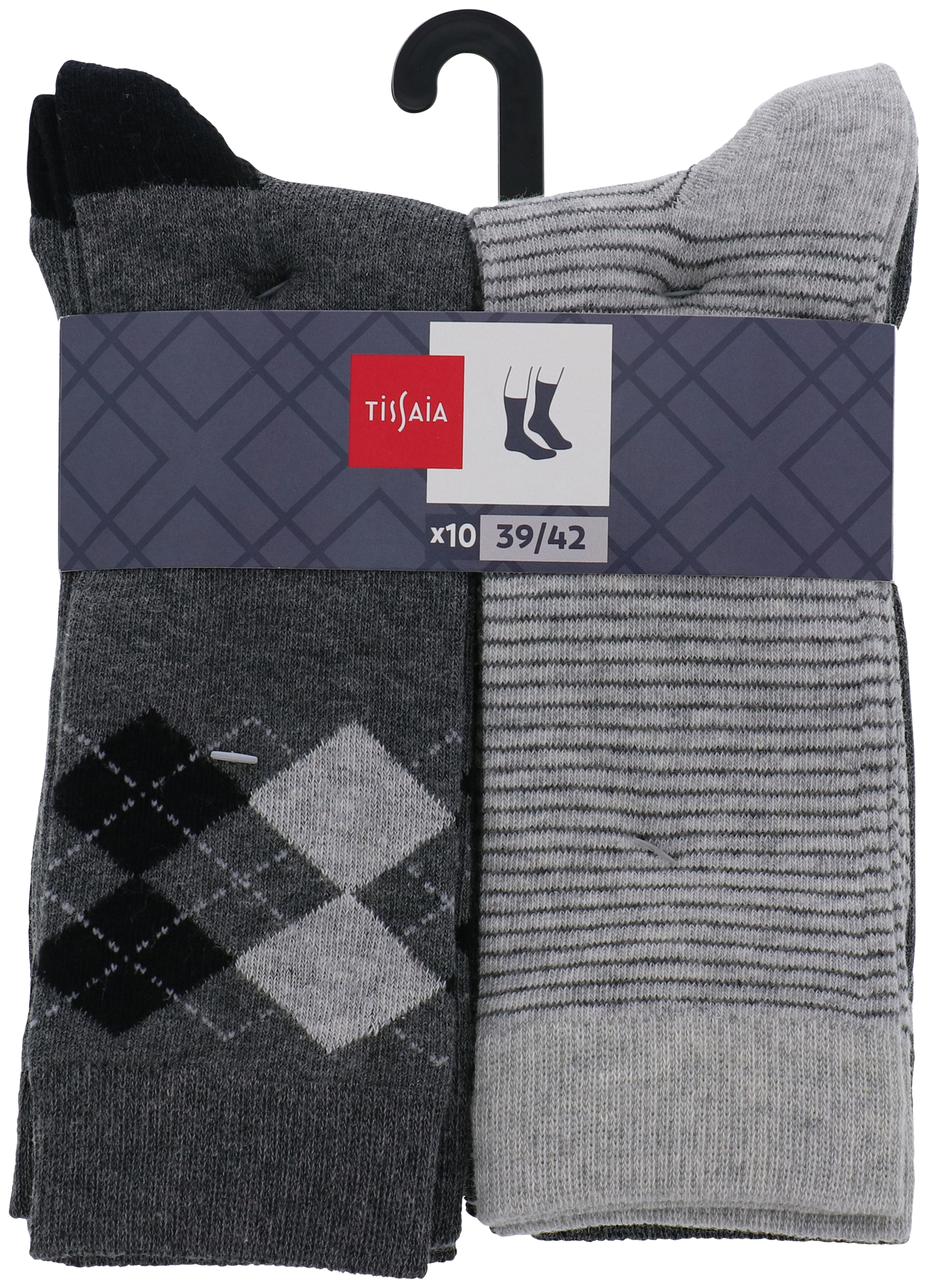 LOT DE 10 PAIRES DE CHAUSSETTES FANTAISIE HOMME

