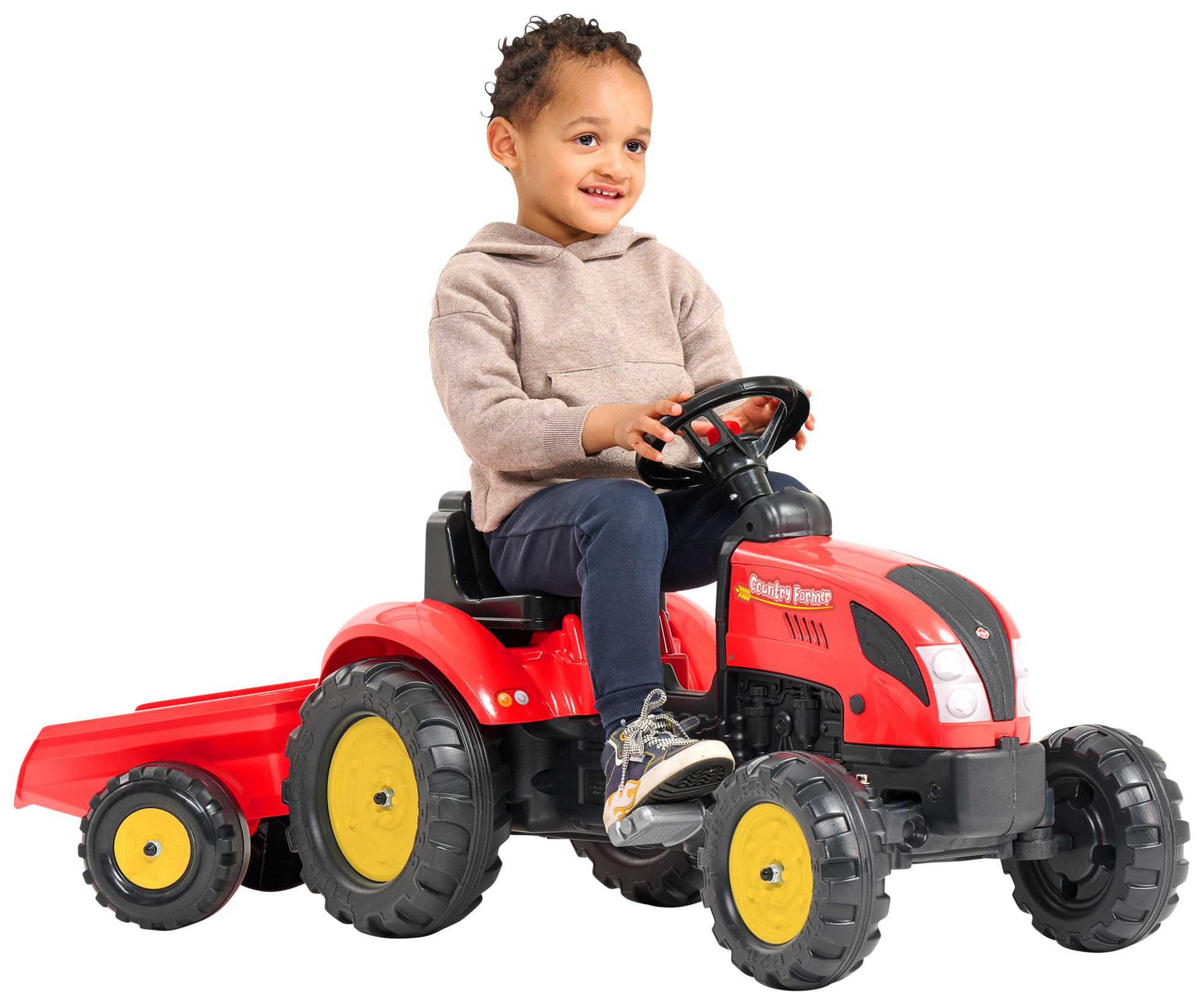 Tracteur à pédales "Country Farmer" avec remorque