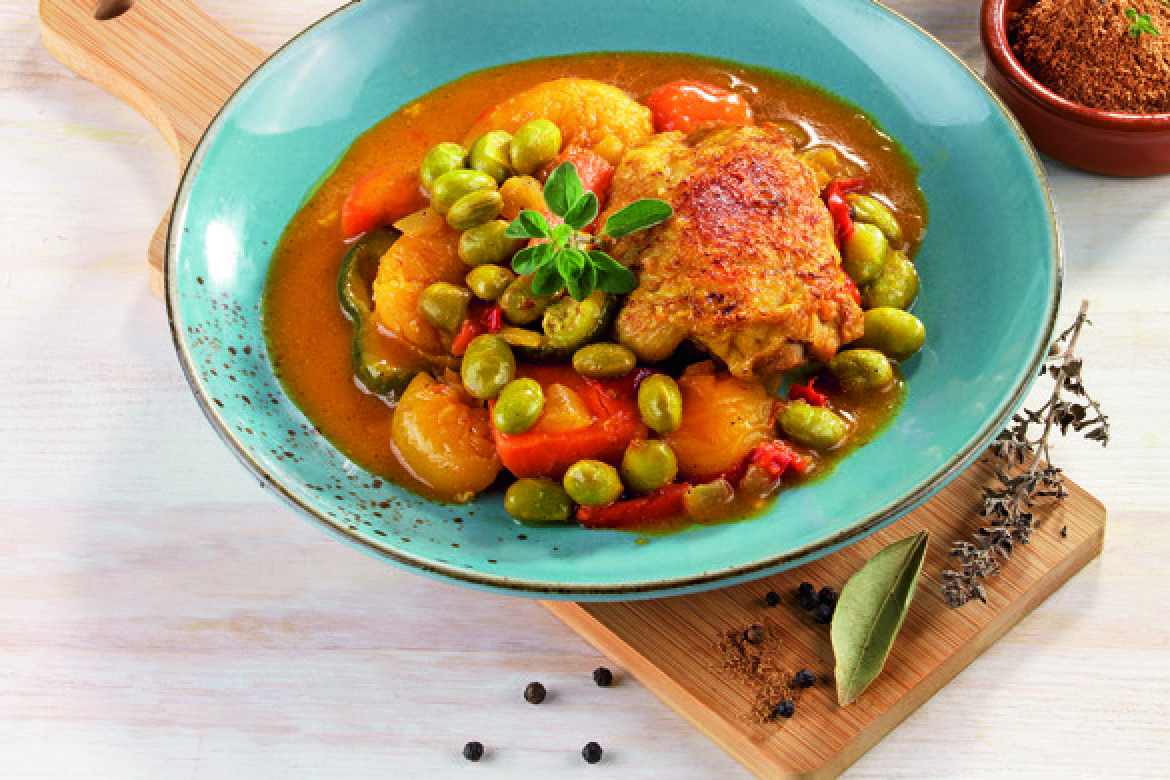TAJINE DE POULET* AUX ABRICOTS