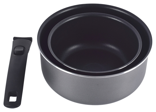 LOT DE 2 CASSEROLES 16 ET 20CM AVEC MANCHE AMOVIBLE