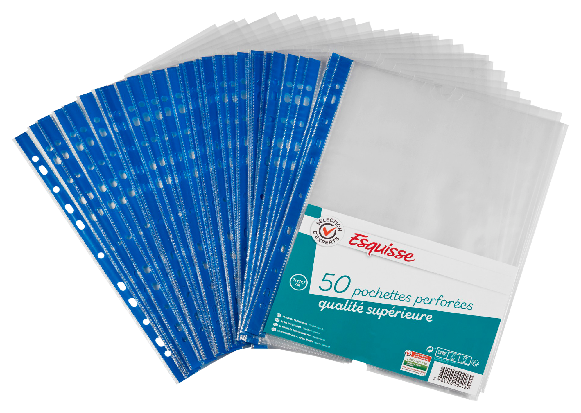 50 pochettes perforées "Esquisse"