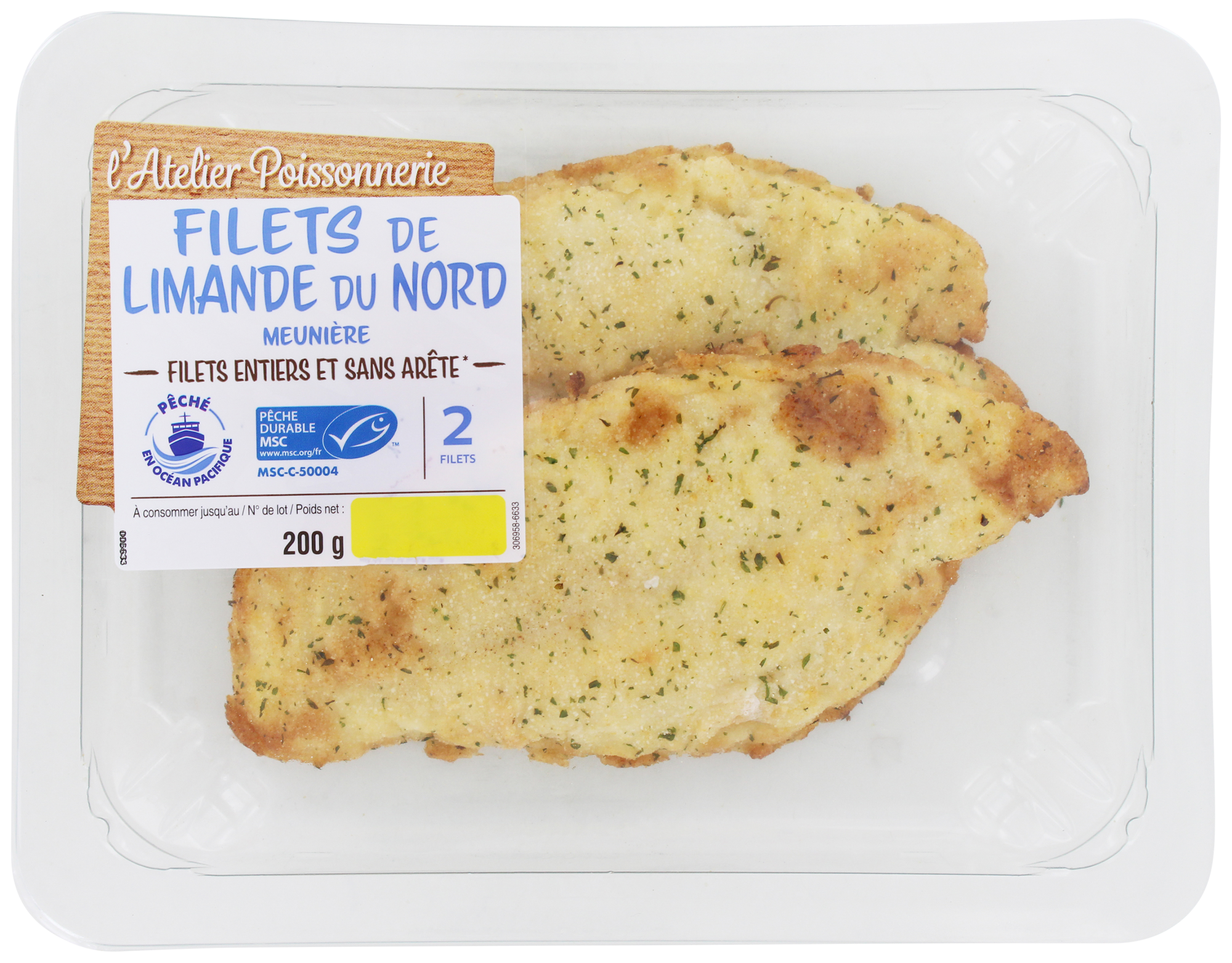 2 FILETS DE LIMANDE DU NORD MEUNIÈRE SANS ARÊTE MSC