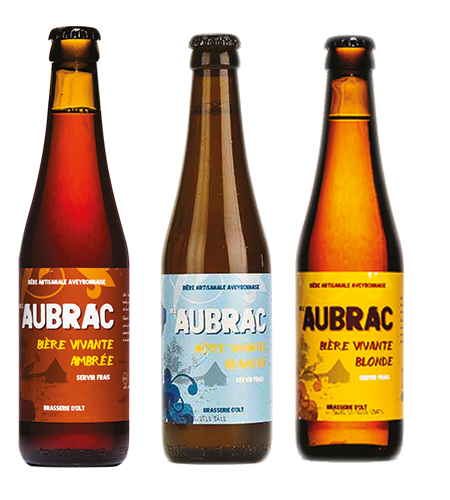 BIÈRE ARTISANALE BLONDE 5,8% VOL., BLANCHE 4,5% VOL. 
OU AMBRÉE 5% VOL