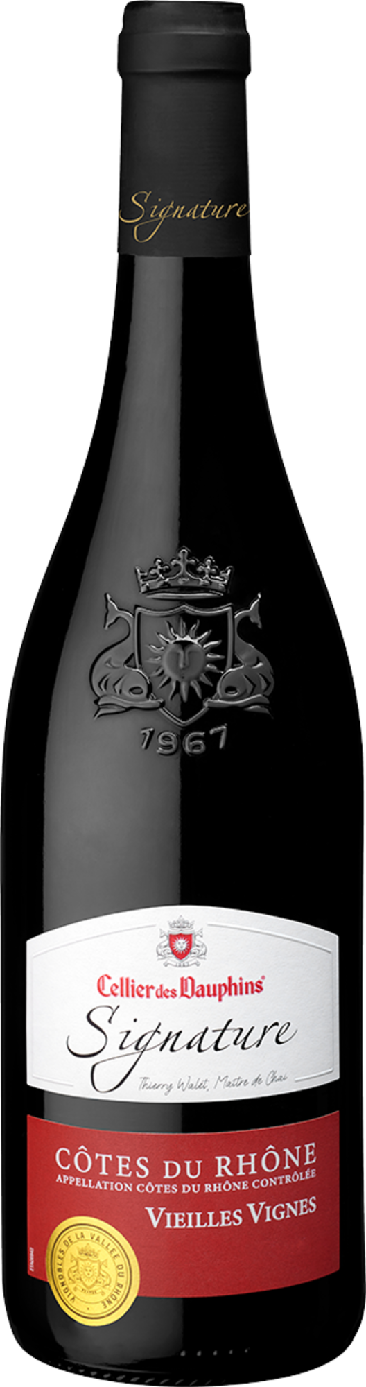 AOP Côtes du Rhône VIEILLES VIGNES ROUGE - CELLIER DES DAUPHINS SIGNATURE