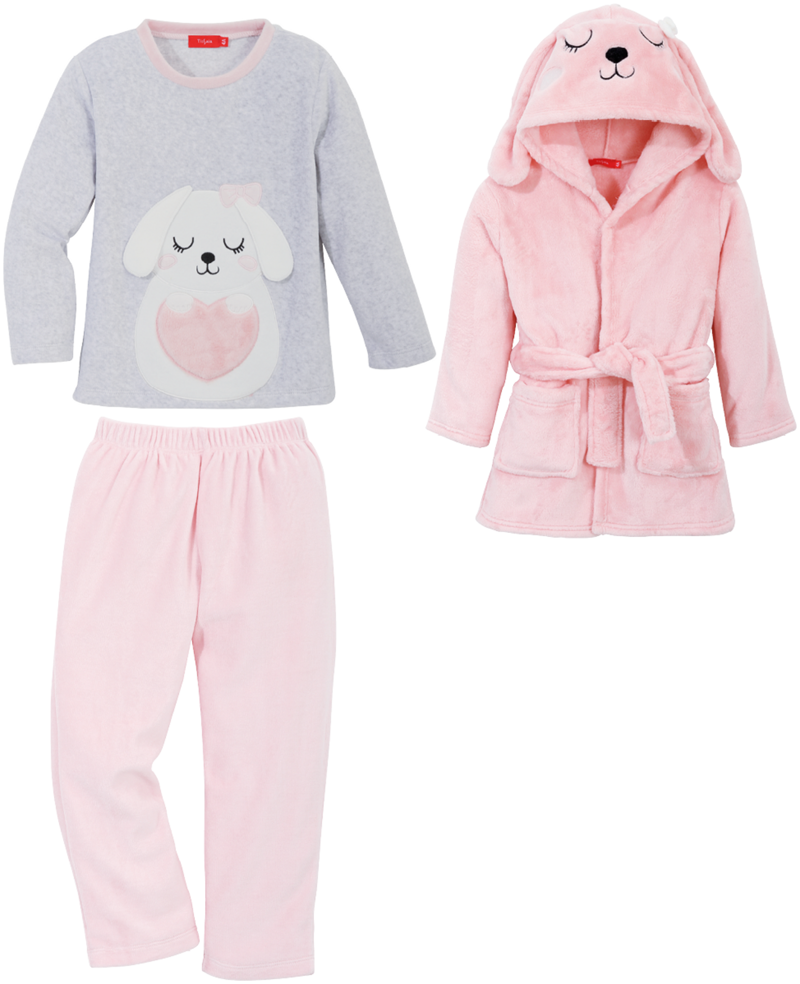 ENSEMBLE  PYJAMA VELOURS ET ROBE DE CHAMBRE PELUCHE ENFANT