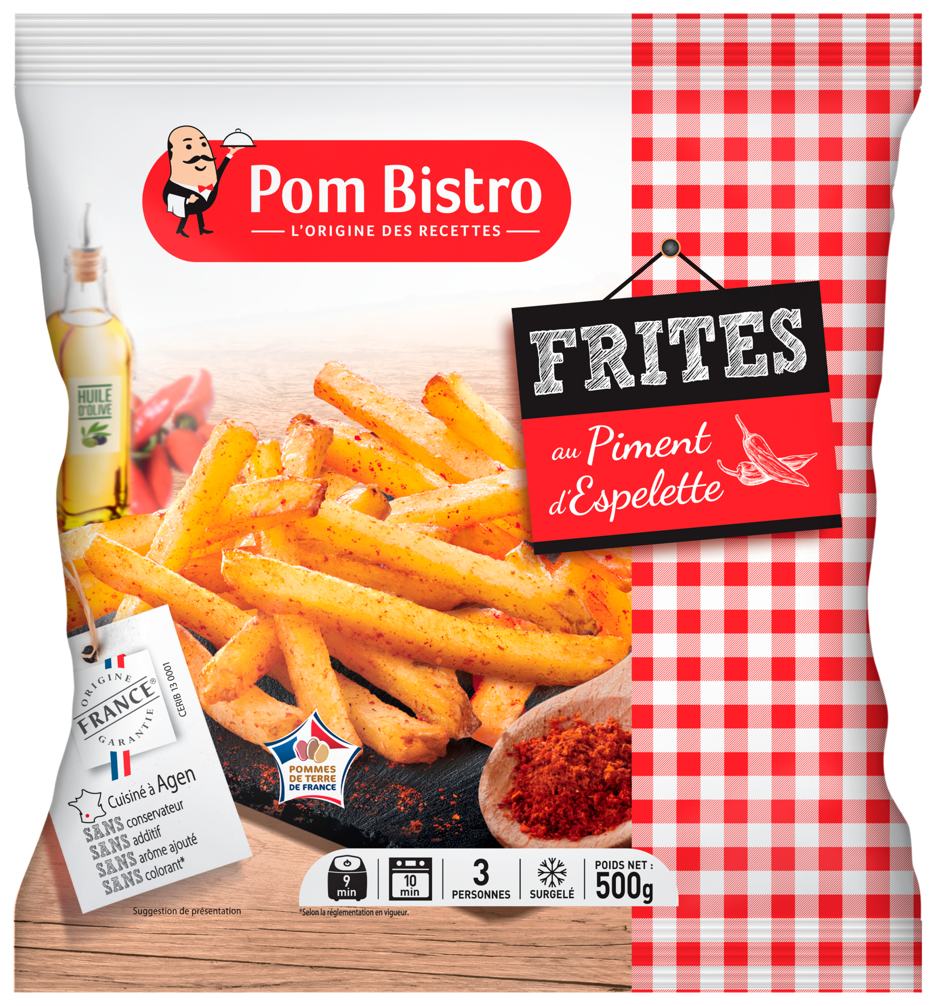 Frites au piment d'Espelette surgelées