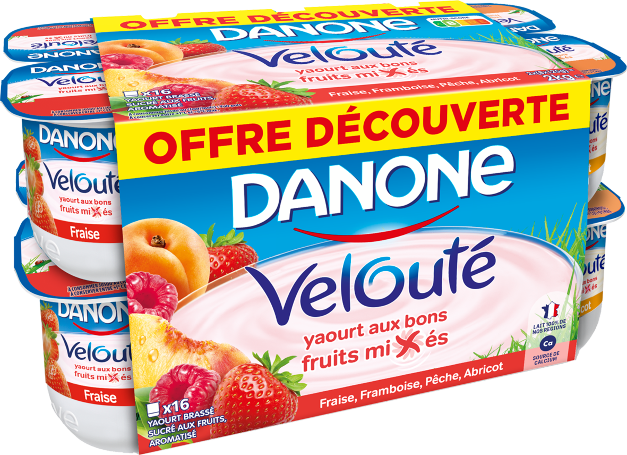 Velouté aux fruits mixés Fraise, Framboise, Pêche, Abricot Offre Découverte