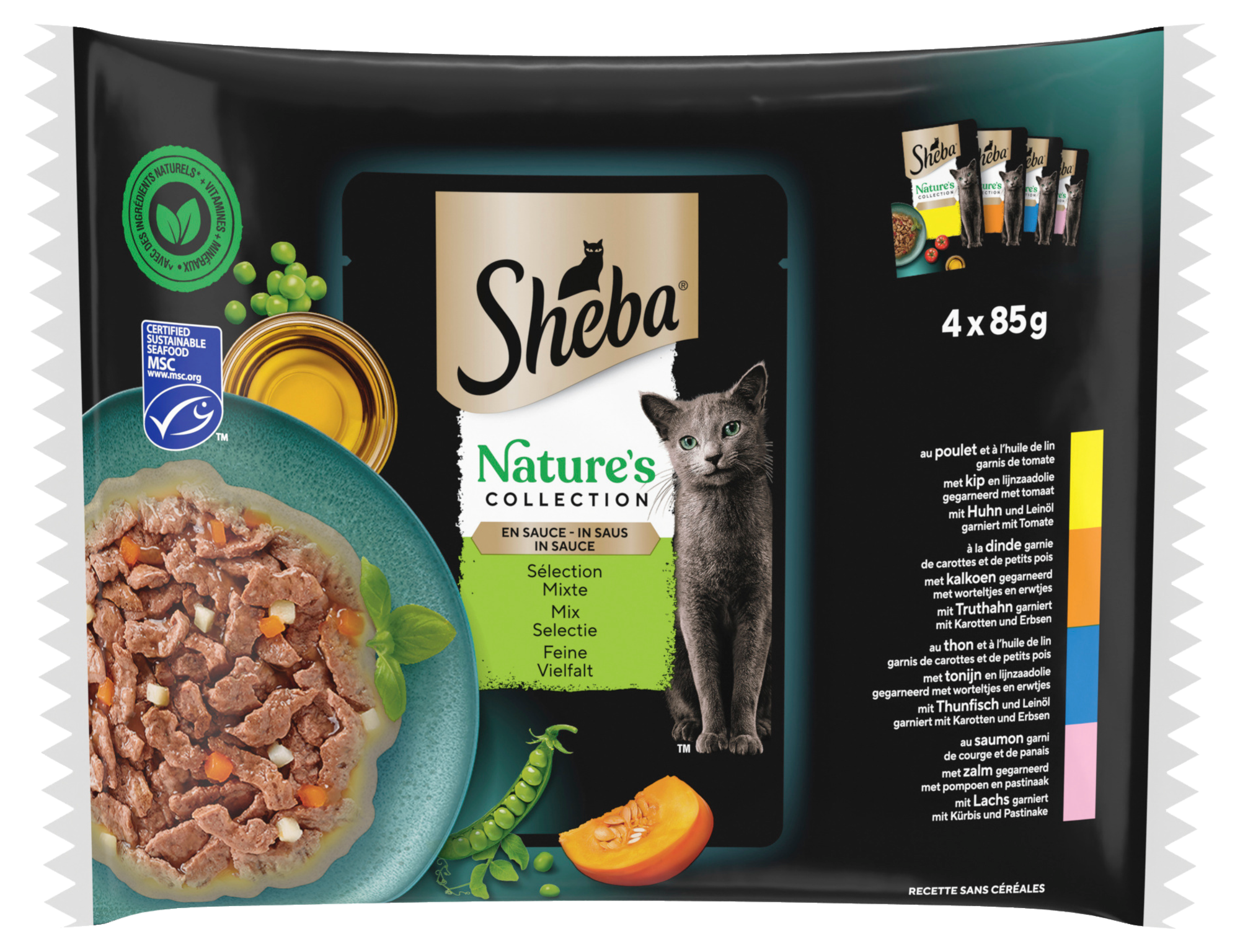 SACHETS FRAÎCHEUR EN SAUCE POUR CHAT NATURE'S COLLECTION