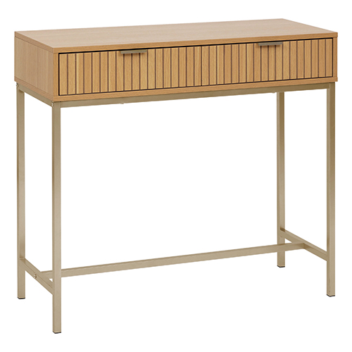 CONSOLE 2 TIROIRS EFFET BOIS NATUREL “TASSO”