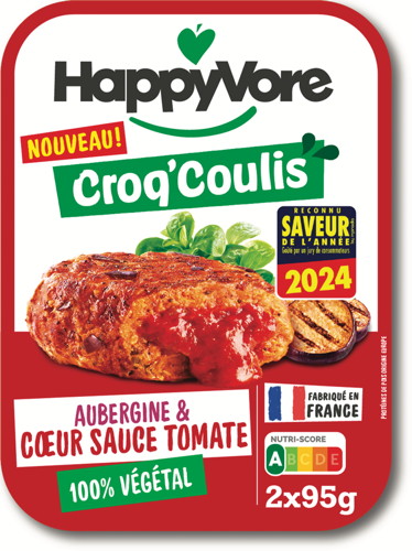 CROQ’COULIS AUBERGINE ET CŒUR SAUCE TOMATE