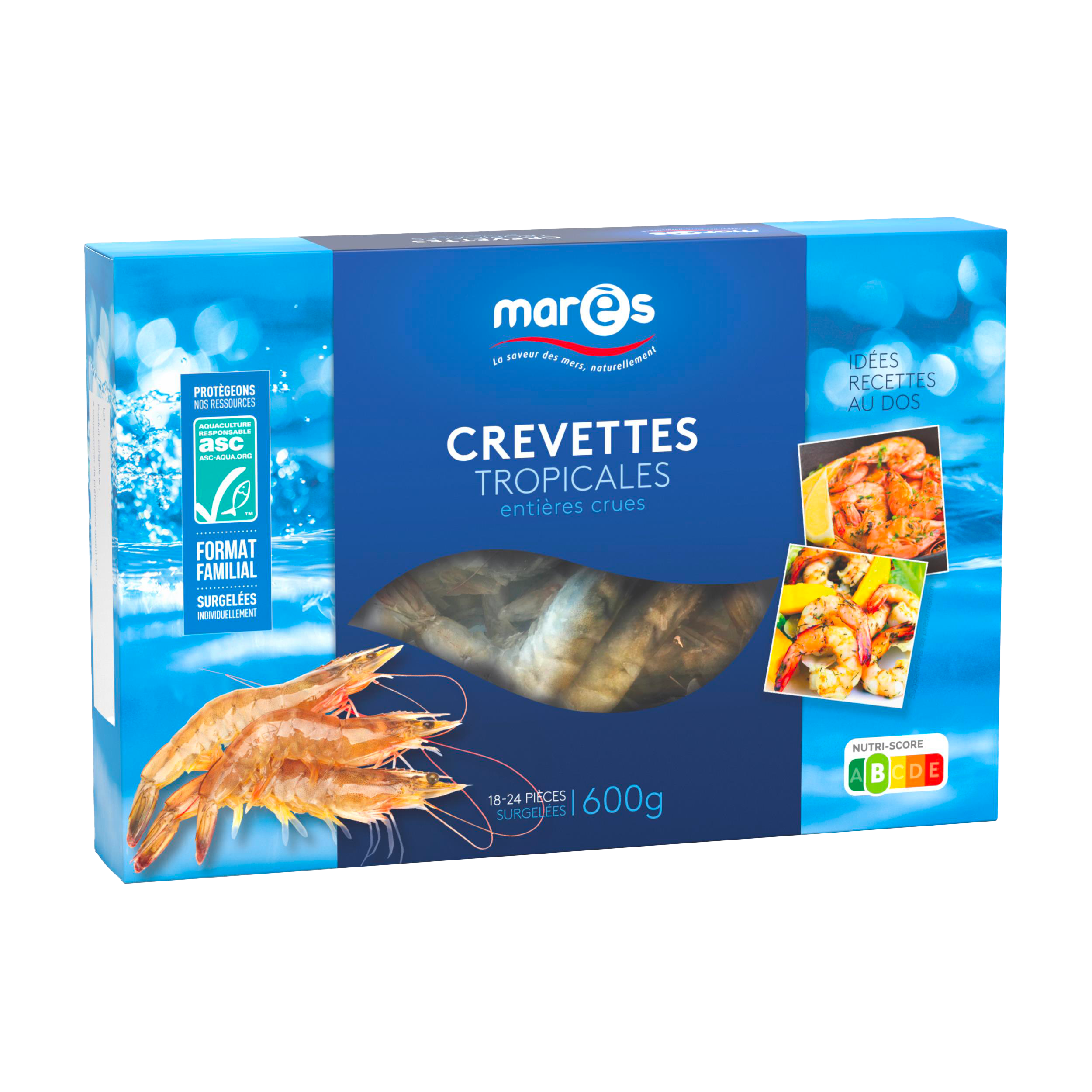 CREVETTES TROPICALES ENTIERES CRUES SURGELEES