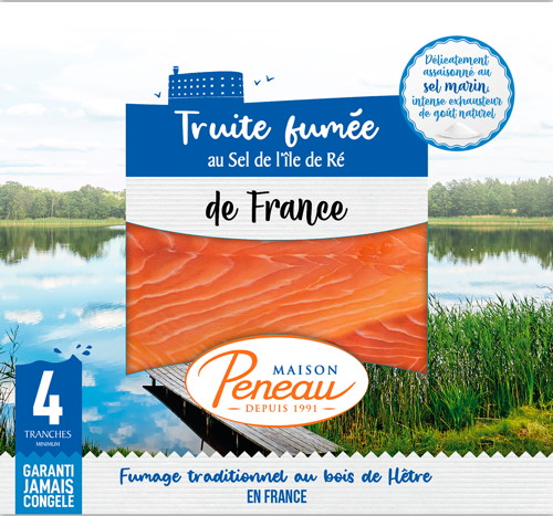 TRUITE FUMÉE 4 TRANCHES SALÉE AU SEL DE L'ÎLE DE RÉ