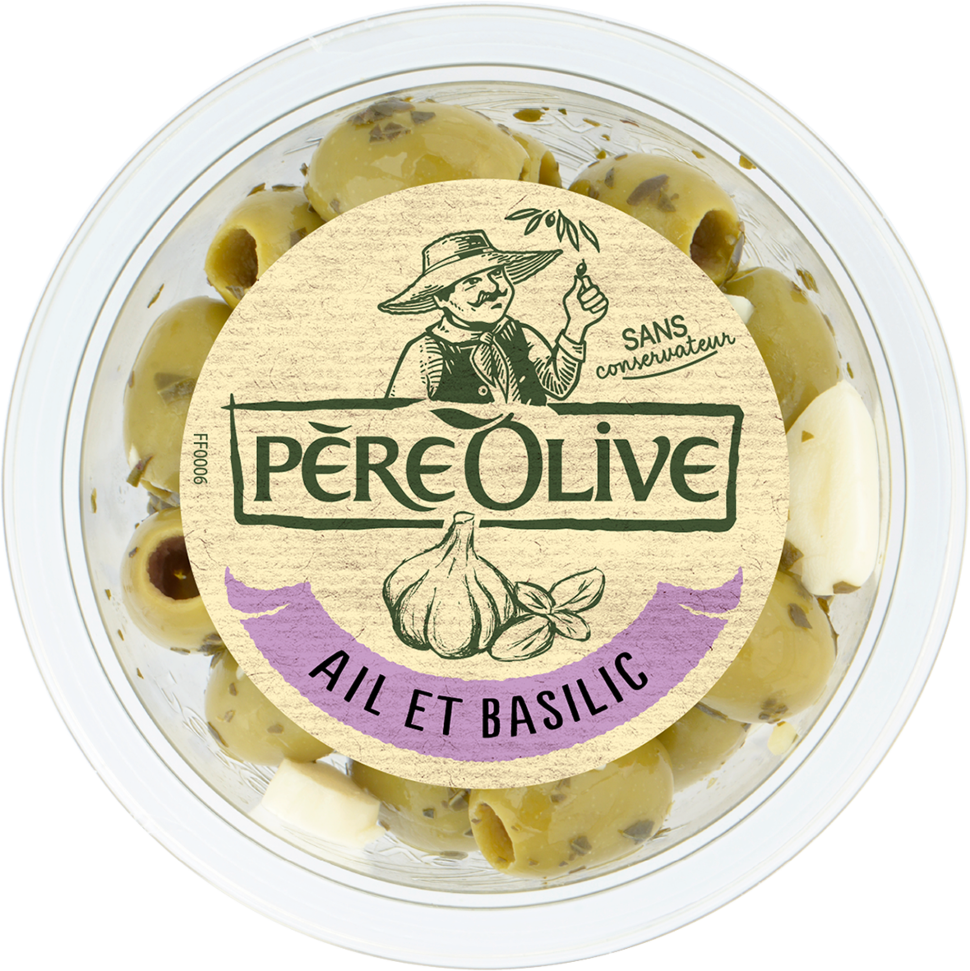 Olives grecques ail & basilic