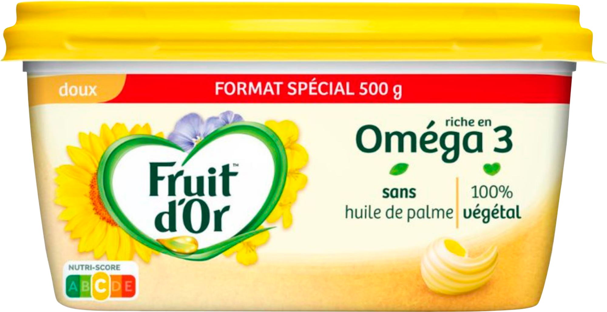 Fruit d'Or Oméga 3 sans huile de palme doux 50% Mat. Gr. format spécial