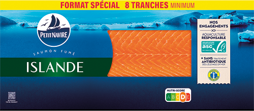 SAUMON FUMÉ D’ISLANDE ASC -25% DE SEL FORMAT SPÉCIAL