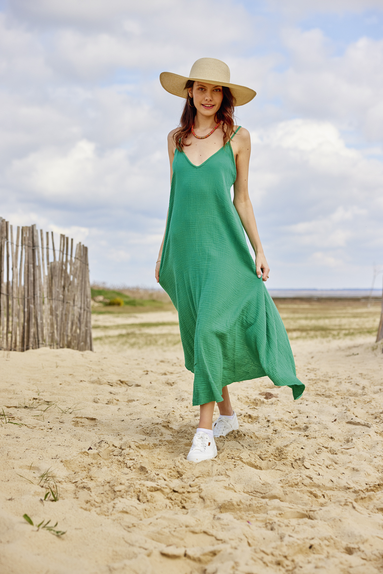 ROBE LONGUE GAZE DE COTON