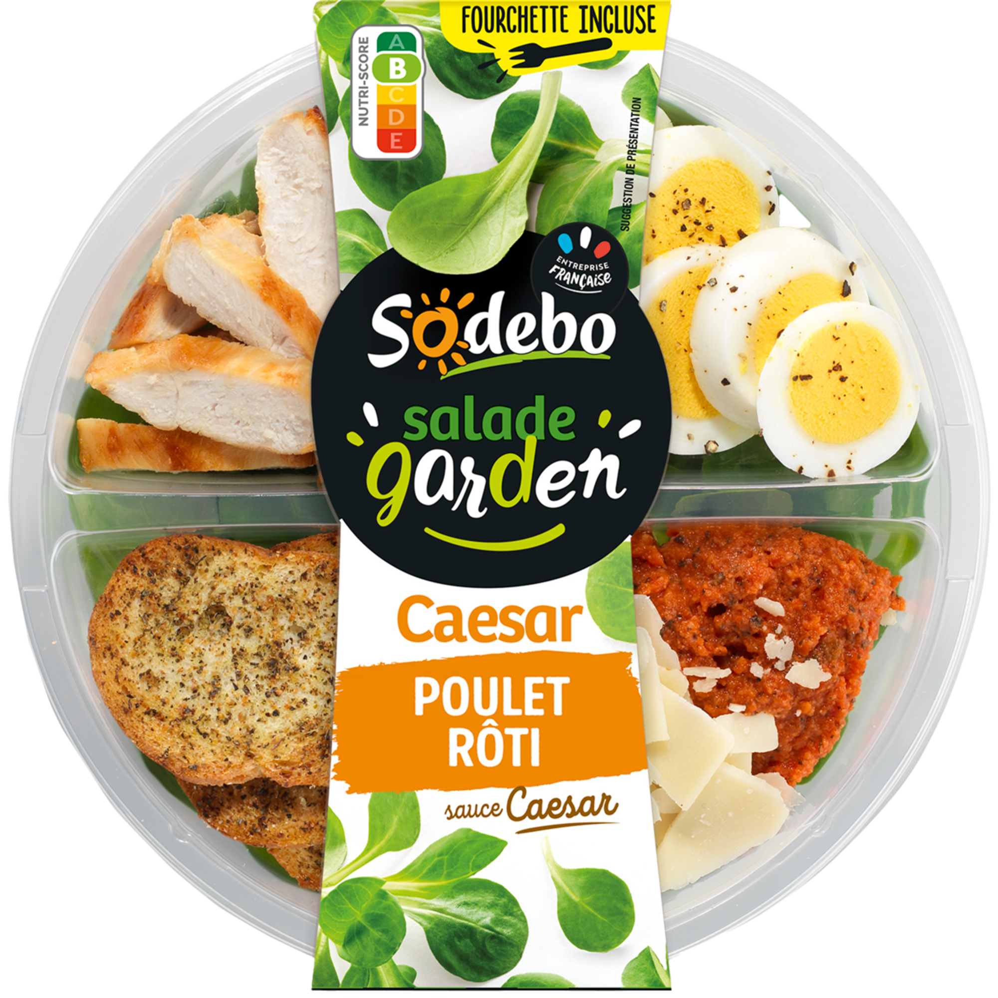 Salade Garden Caesar poulet rôti sauce caesar