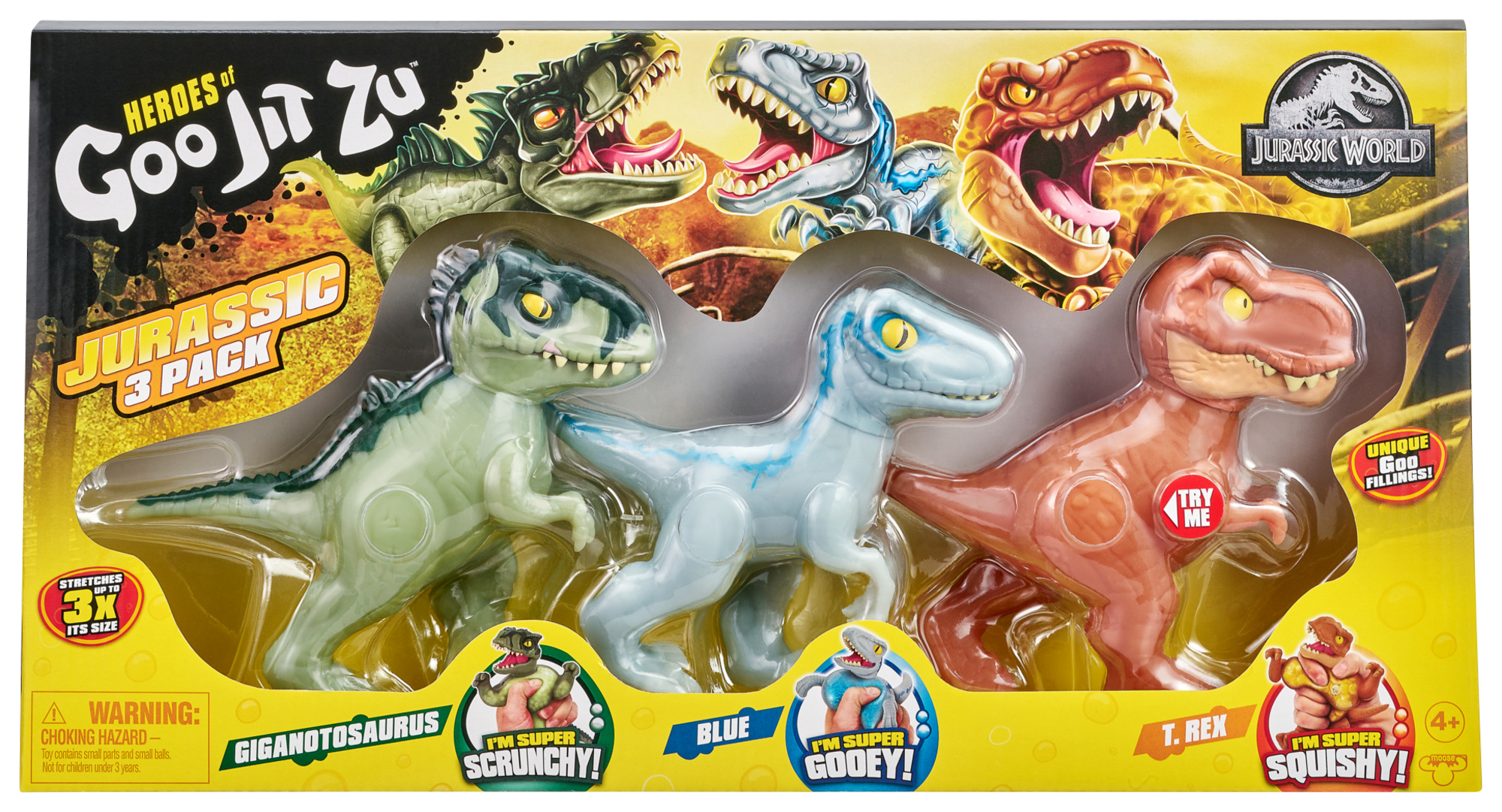 PACK DE 3 FIGURINES JURASSIC WORLD