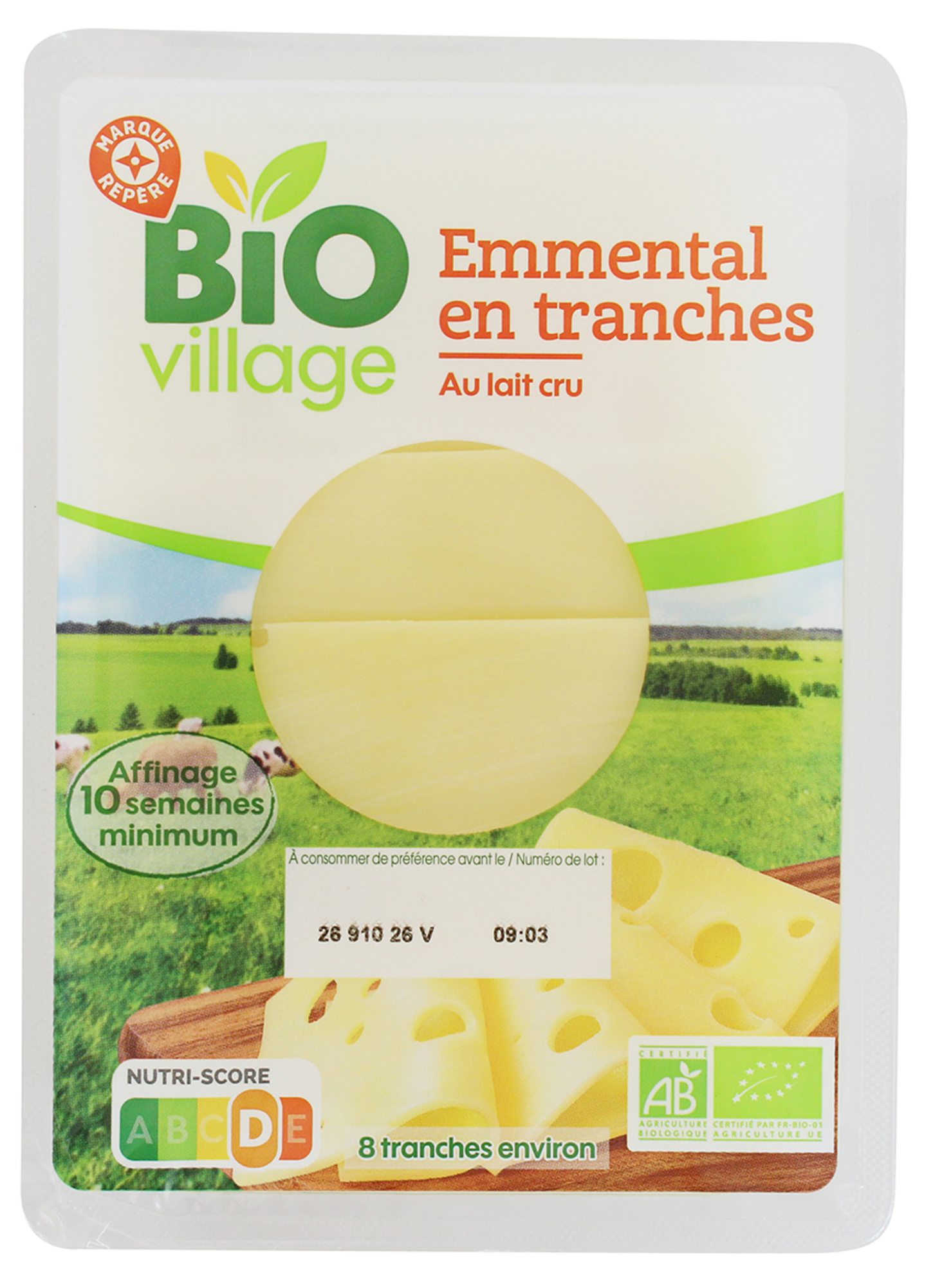 EMMENTAL EN TRANCHES 29% MAT. GR. BIO