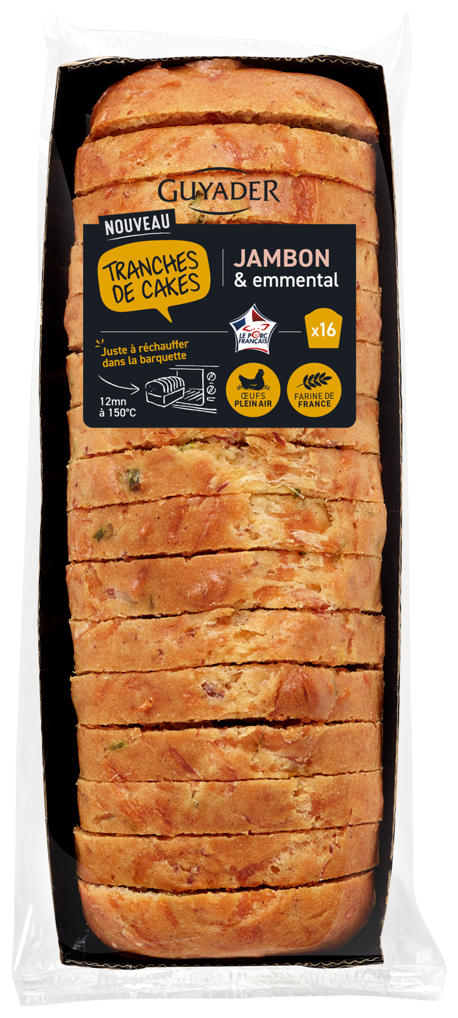 Cake tranché Jambon & emmental