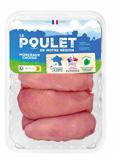 FILETS DE POULET JAUNE X6
“POULET DE NOTRE RÉGION”