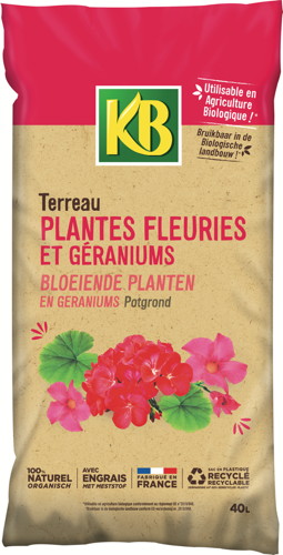 TERREAU PLANTES FLEURIES ET GÉRANIUMS
