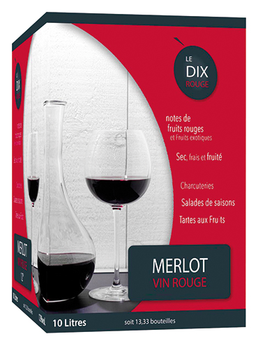 VIN ROUGE D’ESPAGNE MERLOT “LE DIX”