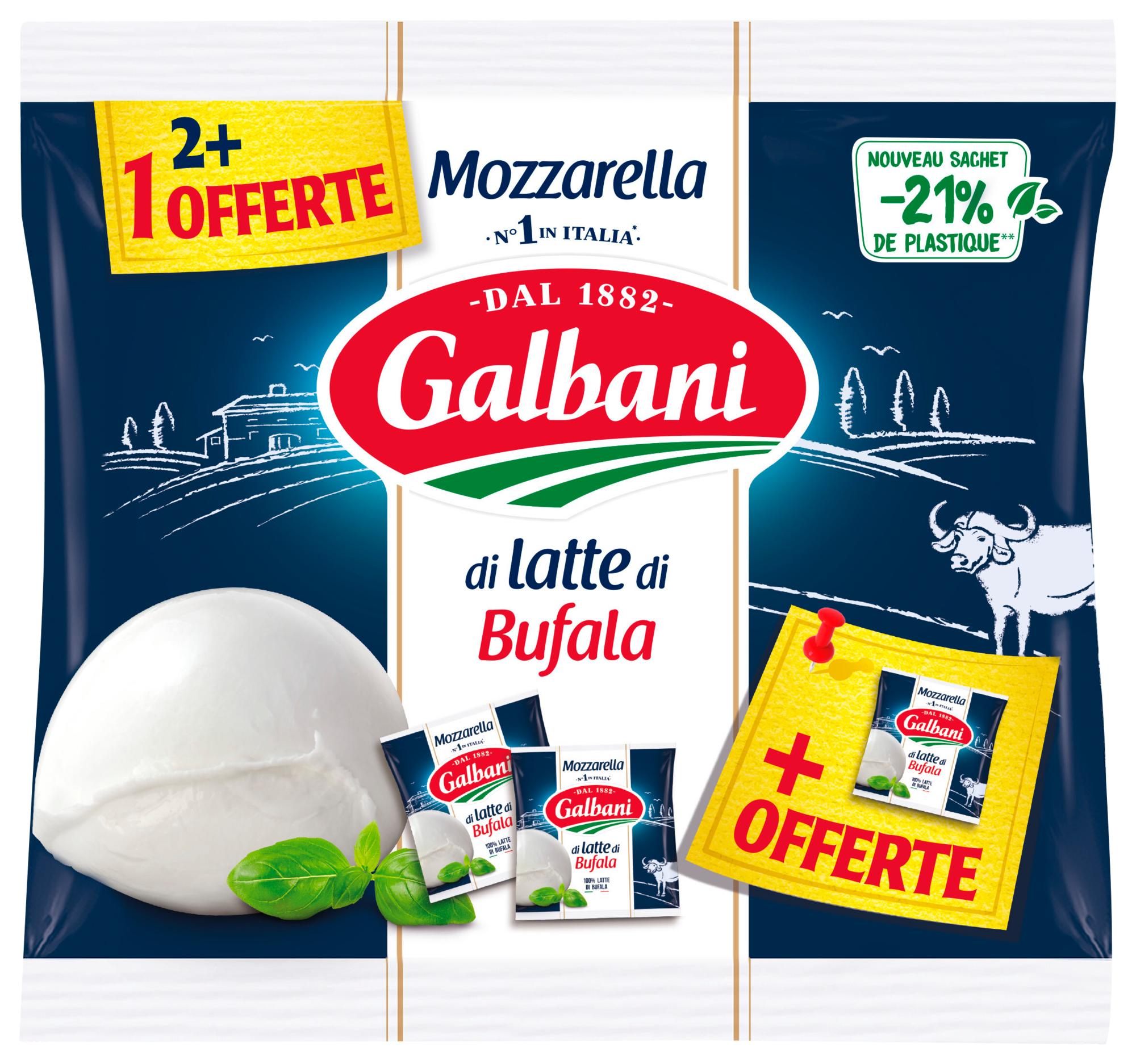 Mozzarella di Latte di Bufala 2+1 Offerte 23% Mat.Gr.