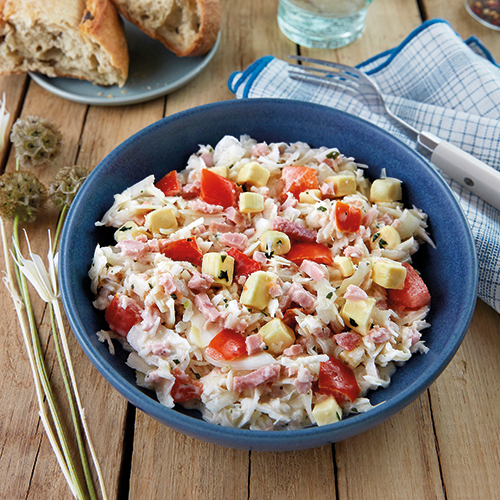 SALADE DE CHOU BLANC, JAMBON FUMÉ ET COMTÉ AOP