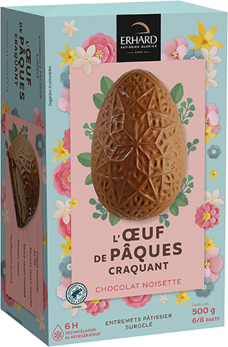 L'ŒUF DE PÂQUES GLACÉ CRAQUANT CHOCOLAT NOISETTE