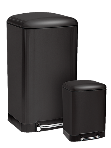 POUBELLE EN MÉTAL 30 L NOIR “ARIANE”