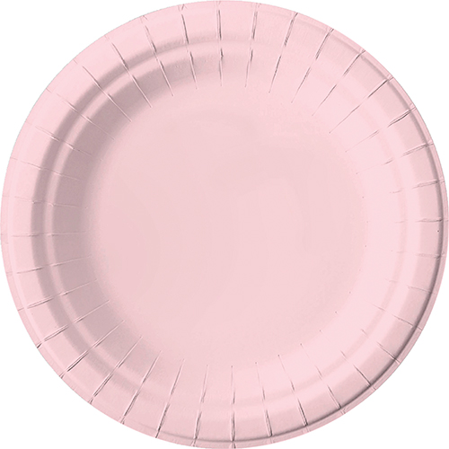 8 ASSIETTES EN CARTON ROSE PASTEL