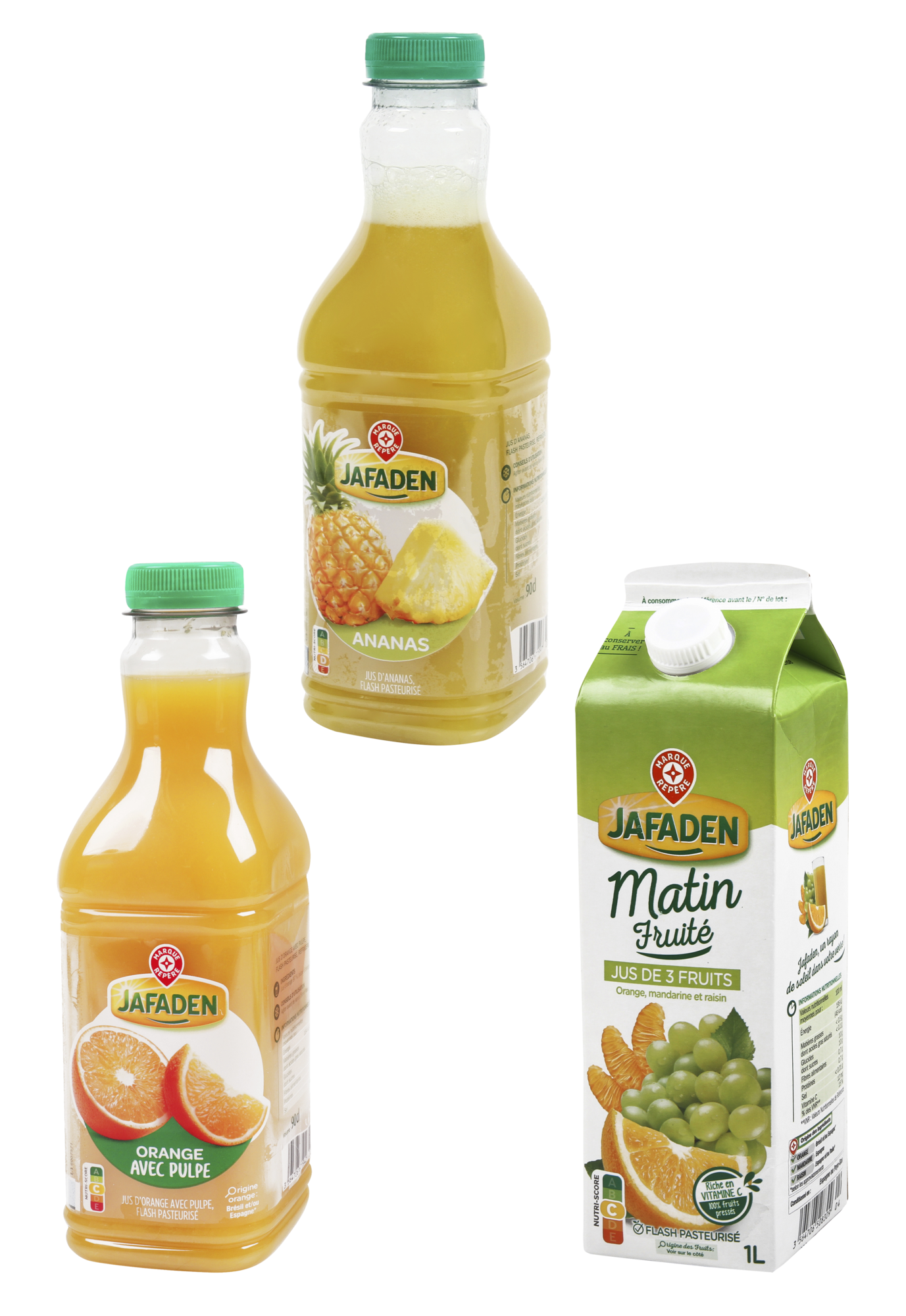 SUR LES PRODUITS PRÉSENTS EN MAGASIN DE LA GAMME "PUR JUS DE FRUITS FRAIS RÉFRIGÉRÉS JAFADEN" 