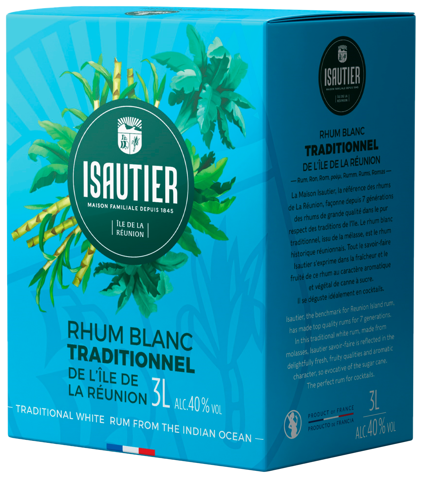 RHUM BLANC TRADITIONNEL DE L'ÎLE DE LA REUNION 3L