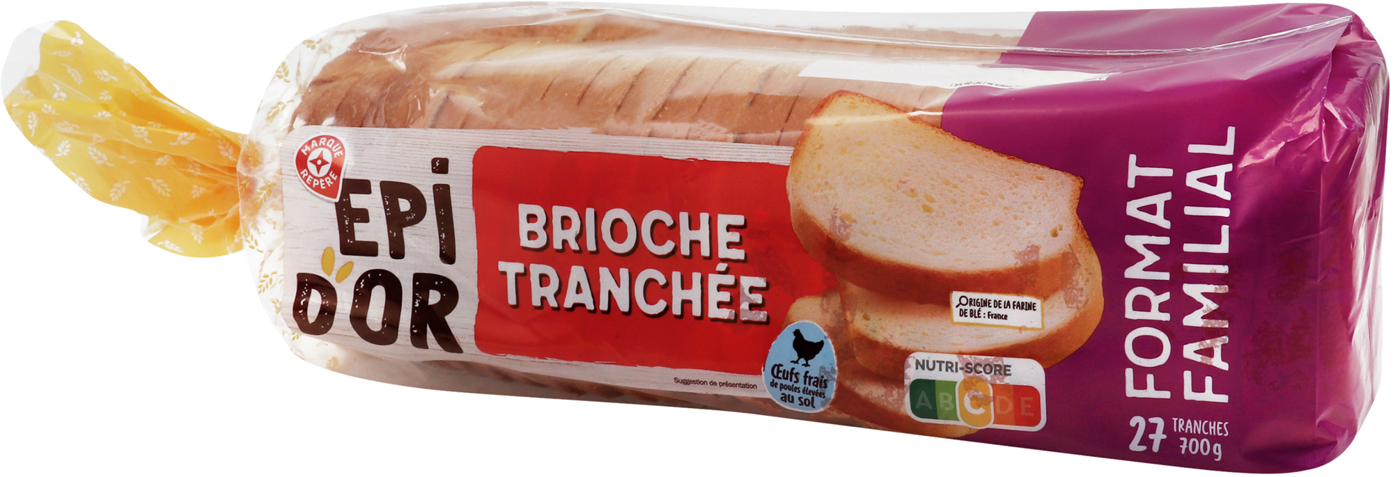 BRIOCHE TRANCHÉE NATURE