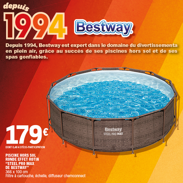 PISCINE HORS SOL RONDE EFFET ROTIN