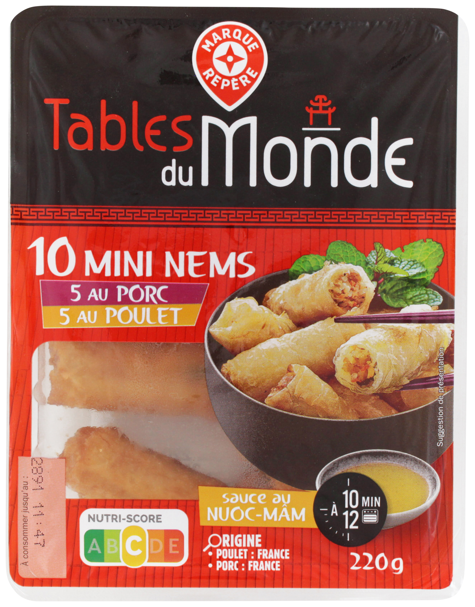 10 MINI NEMS POULET ET PORC