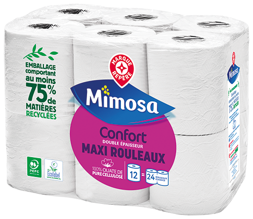 PAPIER TOILETTE BLANC COMPACT DOUBLE ÉPAISSEUR