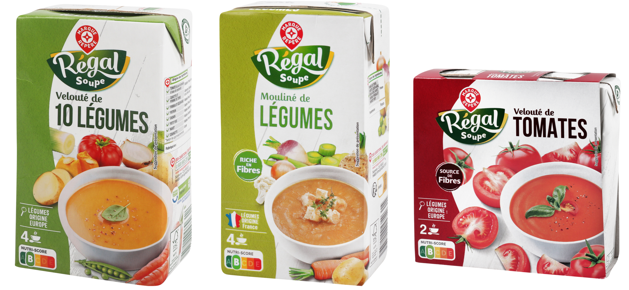 SUR LES SOUPES LIQUIDES PRÉSENTES EN MAGASIN DE LA GAMME "RÉGAL SOUPE".