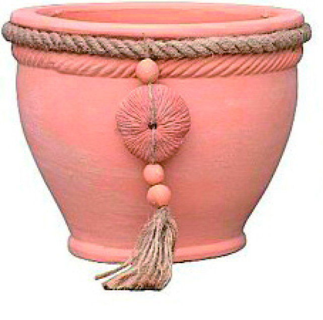 POT TERRE CUITE ET CORDE FANTAISIE