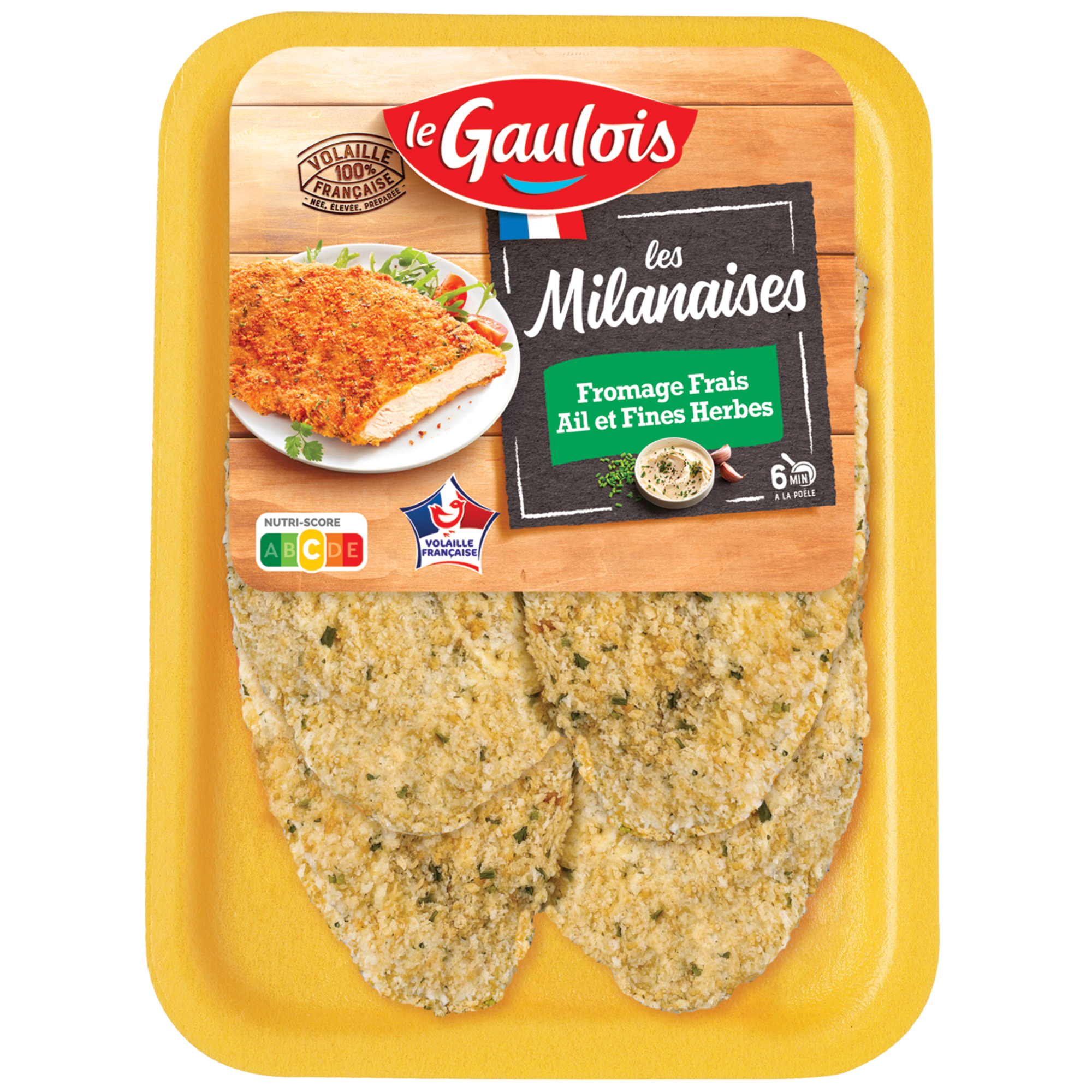 4 Filets de poulet Les Milanaises fromage frais ail et fines herbes