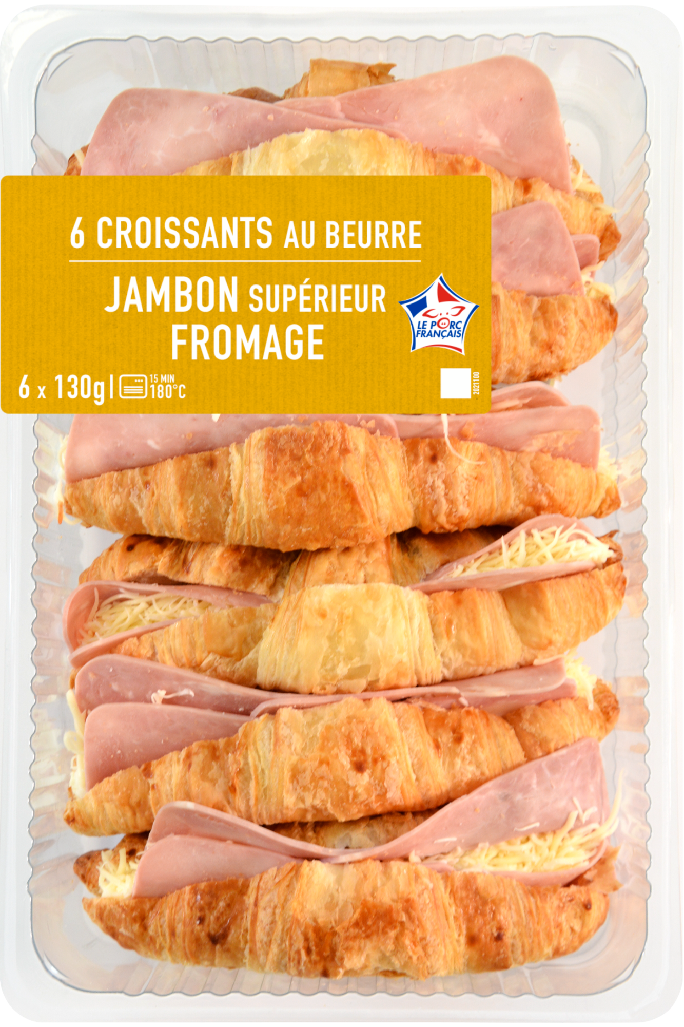 6 croissants jambon fromage